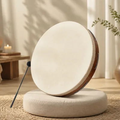 Jinfang Round Shaman Drum Ancient Style Siberian Frame Drum Professional Hand Drum for Sound Bath Meditation Yoga