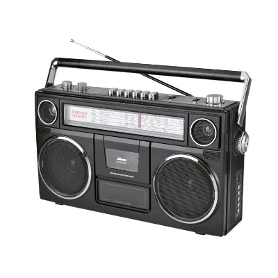 Retro Big Large BoomBox Am Fm Sw1-2 Radio Tape Recorder Dek Turneable Record Player With Cassette Recorder
