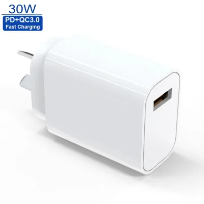 Factory Custom Phone Chargers 30W USB C Fast Charger AU Plug GaN QC3.0 Fast Charging Adapter for Phone Samsung Tablets