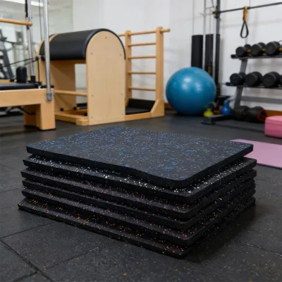 High Density Interlocking Anti-Slip Gym Safe Indoor Ballet Studio Dance Room Flooring Composite Rubber Tile