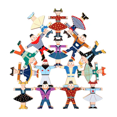 Factory Outlet Children Balance Stacking Blocks Toy Wooden Balance Blocks Toy