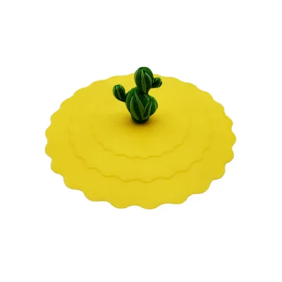 Soft Stretchable Mug Silicone Cup Cover Cactus Shape Pvc Cup Lid Cute Cartoon Custom Anime Character Cup Lid for Kids