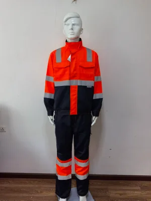 Double-layer High Visibility Waterproof Breathable Anti-Bacterial Flame-Retardant Reflective Tapes Mechanic Oil Gas Mining