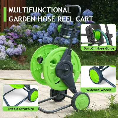 Garden Irrigation Car Hand-push Storage Water Pipe Rack 60m Capacity Mobil Round Hose Reel Cart with Wheels Labor-saving