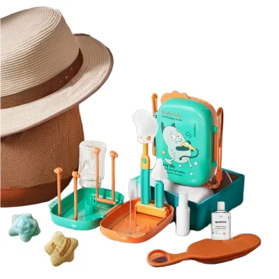 Portable 2-in-1 Baby Bottle Dryer and Drainer Holder Foldable Drying Rack With Cleaning Brush Space-Saving Silicon Material