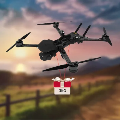 AI Tracking 10-inch FPV Drone Long Range Drone 10-15km Load Capacity 3kg Global Positioning System 4k Thermal Imaging Drone