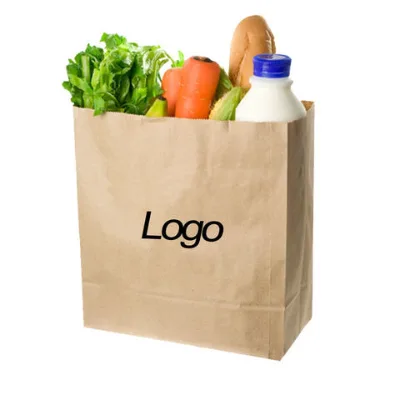Eco-friendly brown shopping shopper kraft paper carry bags with your own logo