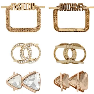 Custom Logo Metal Zinc Alloy Brass Shoe Clip Rhinestone Ornament Shoe Buckle Ladies Shoe Accessories for Women