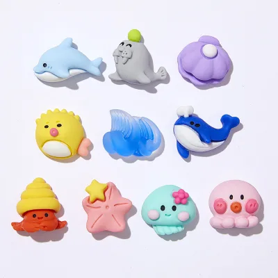 Ocean Whale Cartoon Resin Accessories Diy Children's Fun Cream Glue  Handmade Kawaii Resin Charms Charms for Slime Cheap