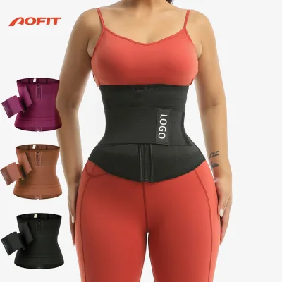 Custom Logo Women Waist Trainer Tummy Control Belt Detachable Band Zipper Body Shaper Corset Postpartum Recovery Shapewear