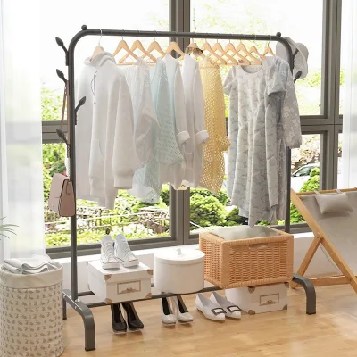Adjustable Single Foldable Clothing Rack Cheap Price Metal Garment Display Racks for Bedroom Shop Storage for Small