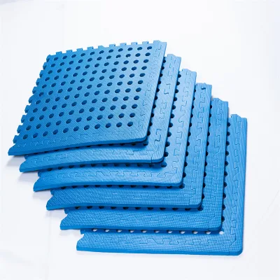 Non Slip EVA Foam Puzzle Mat With Holes Interlocking Floor Play Mat Easy Assembly Home Game Floor Mat