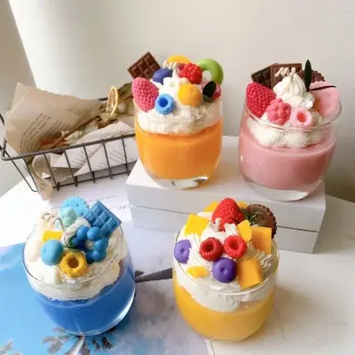 Cupcake Shape Scented Candle Soy Wax Handmade Aromatherapy Creative Mini Gift Christmas Easter Diwali