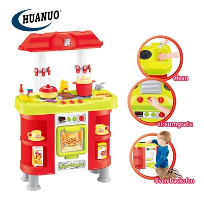 Children Play House Plastic Cooking Set Baby Home Kids Toys Kitchen Set Happy Kitchen Toys Cooking