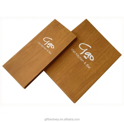 High Quality Wooden Cover A4 Magnetic Holder Menu