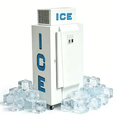 L-Stainless Steel Liner Vertical Ice Storage Freezer Portable Ice Merchandiser Freezer With Lockable Door