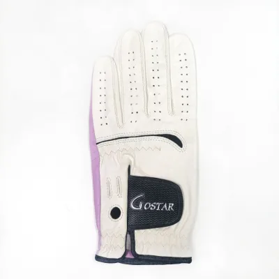 White Synthetic and New Embroidery Logo Golf Sport Gloves