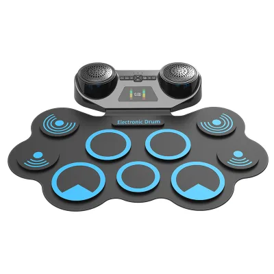 Hot Sell  Portable Charging Drum Folding Drum 9 Pad Professional Performance Hand-rolled Electronic Drum Musical Instruments