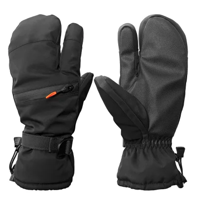 Factory Custom Winter Snowshoeing Ice Fishing Touch Screen Waterproof Snowboard Mitten Thermal Insulated Split Finger Drawstring