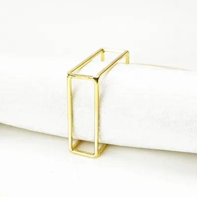 Classic Simple Square Metal Napkin Ring for Party Occasions