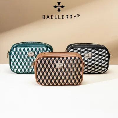 New Women's Bag with Geometric Grid Pattern Crossbody Bag Versatile Zipper Shoulder Bag Large Capacity Small square Bag