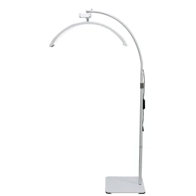 Modern DC 24V Wire Switch & Remote Control Half Moon LED Floor Light-Adjustable for Beauty Tattoo Eyelashes Hotel Use-Dimmable