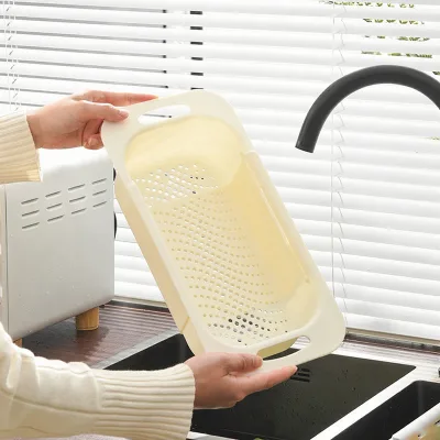 Fruit Pasta Food Strainer Expandable Plastic Colander with a Sink Drain Strainer