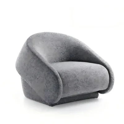 Light Grey Bouclé Boucle Foldable Convertible SofaBed Rounded Curved Silhouette Plush Cushion Modern Minimalist Living Furniture
