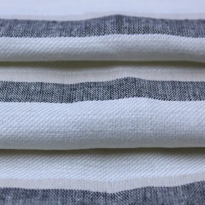 Fabric for Shirt Pant Skirt YARN Popular in France Linen Cotton Stripe DYED TWILL STRIPE Poplin Fabric Woven 100linen Shirt Men