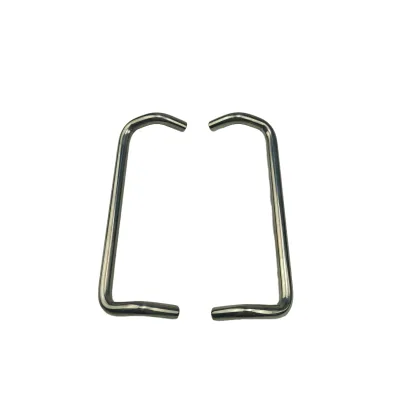 Polished Chrome D-Shape Bar Pull Handle Heavy Duty Bent Tube For CNC Machine Guard Door Control Panel Operator Console