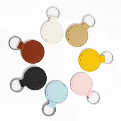 Custom Colorful Pu Leather Keychain Uv Print logo Leather Keychain Bag Charm Unique Memorial Gifts for Men