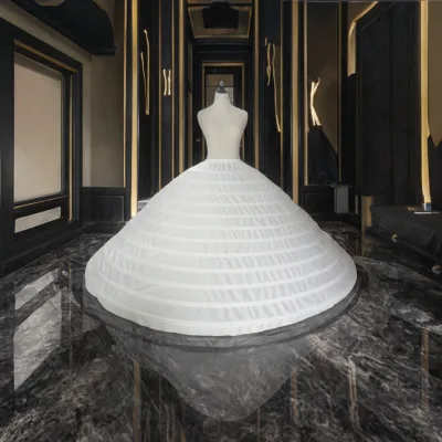 Large White 12 Steel Ring Wedding Dress Petticoats 180cm Diameter Puffy Skirt Ruffle Underskirt New Wedding Accessories