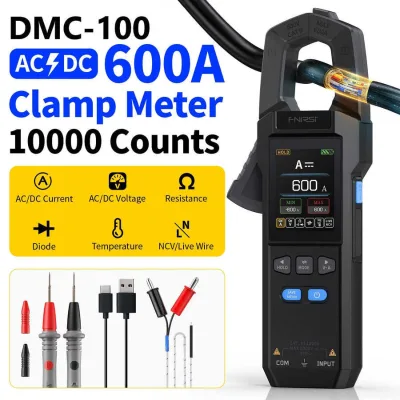 FNIRSI DMC-100 600A 1000V Digital Clamp Multimeter 10000 Counts AC DC Tester Electrical Tool