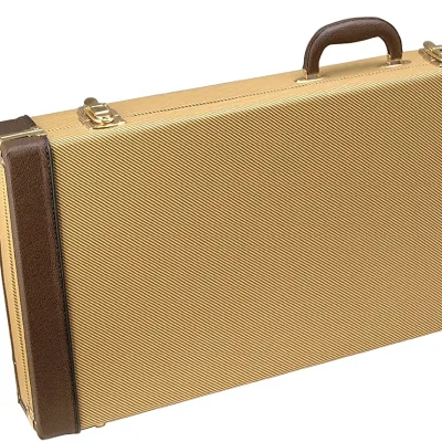 Guitar Part High End Rectangle Shaped Tweed Hard-shell Guitar Case for Strat/Tele-Gold Guitar