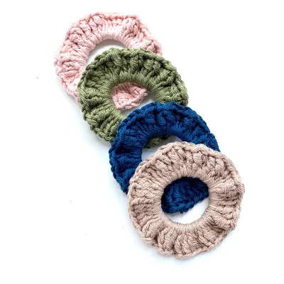 Customized Color Girls Knitted Hair Accessories Candy Color Elastic Hair Ties Cute Wool Crocheted Scrunchies