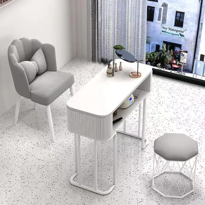 Luxury Nail Salon Technology Desk and Chair Set Beauty Salon Nail Furniture