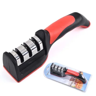 Multi-Functional Household Knife Sharpener Quick Kitchen Three-Stage Sharpening Stone New Portable Handheld Tool