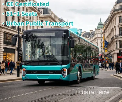 Electric Public Bus Low Floor for Municipal Transit Manual Transmission 41- 60 Seats Multiple Doors 300-400km Range with ECE