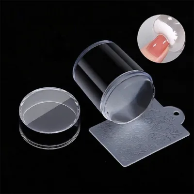 2025 Transparent Nail Stamper DIY Clear Handle Nail Stamping Kit French Soft Silicone Jelly Head Nail Art Stamp With Scraper
