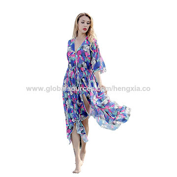 Women's swimsuit with fashion print design and UV-protective beachwear