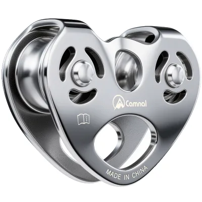 camnal Heart-shaped Double-axis Stainless Steel Bearing Pulley 5 KN Capacity High-altitude Wire Rope Hoisting Zip Line Cableway