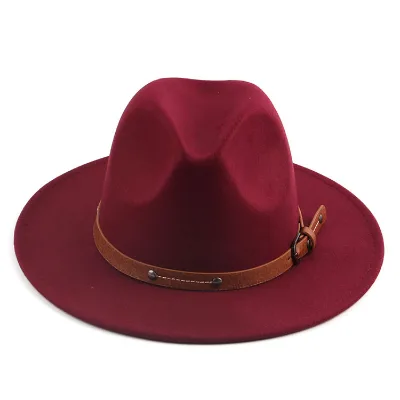 Colorful Wide Wool Felt Fedora Hat Women Men Blank Wide Brim Fedora Hats