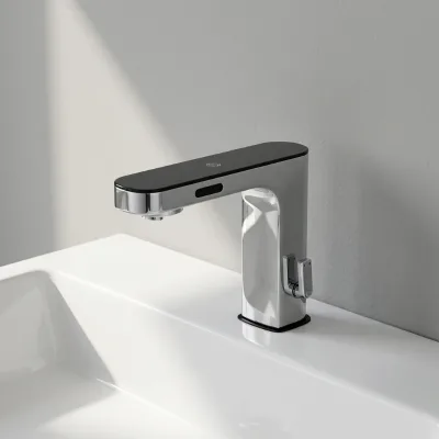Gibo-6178 Durable Chrome Finish 2 in 1 Sensor Faucet with Soap Dispenser LED Temp Display Automatic Faucet