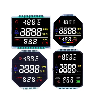 Manufacturer 7-segment Anti-glare LCD Large Segment Lcd for Gas Detector