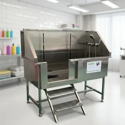 Dog Cat Care Grooming Shower Washing Station Stainless Steel Pet Bath Tub Dog Grooming Pet Bath Tub With Stairs