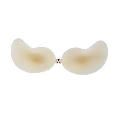 Waterproof Reusable Backless Strapless Sticky Push up Self Adhesive Gel Brown Lift Invisible Cup Matte Silicon Bra