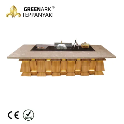 Multifunctional Commercial Hotel Restaurant Equipment Rectangle Teppanyaki Grill Table