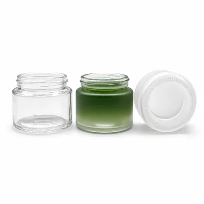 Premium Eco-Friendly Semi-Transparent Gradient Colored Smell Proof Child Proof Frost Matte Plastic Glass Jars Empty Airtight