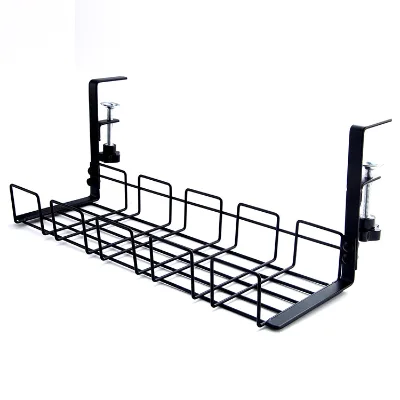 No Drill Under Desk Metal Wire Power Cable Socket Storage Organizer Bracket Rack