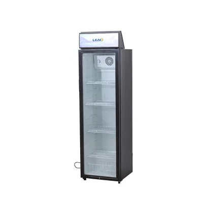 OEM Single Door Glass Display Showcase Refrigerator 285L Upright Fridge for Sale